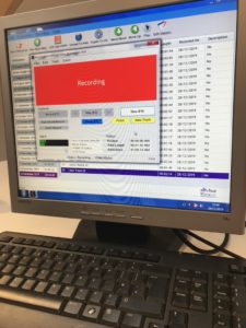 Producer's computer during recording of newspaper